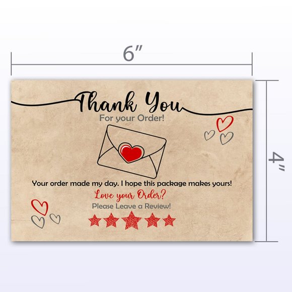 COPY - 50 Thank you Cards Kraft Cards 4x6" - Picture 2 of 3